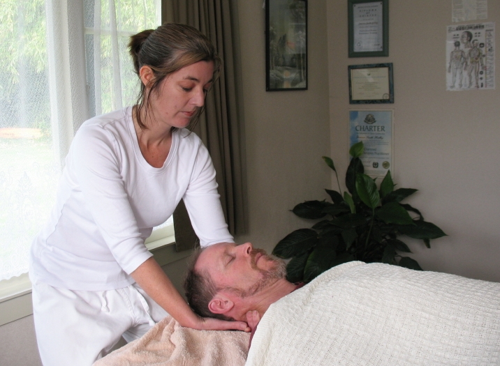 Man receiving Shiatsu